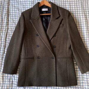 Mango Olive Green Coat Hope Blazer